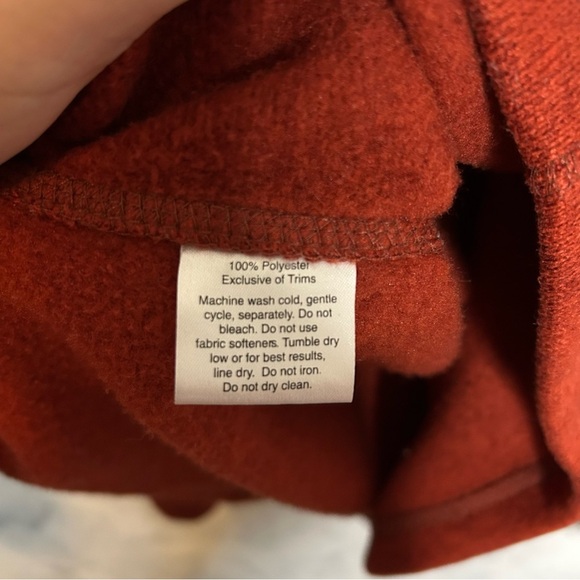 Eddie Bauer Orange Fleece Long Sleeve 1/2 Zip Pullover Sweater Mens Size XL - Picture 4 of 6